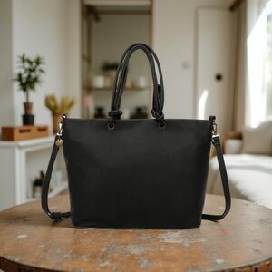 Ampere Creations Charlene Tote Black Handbag with Shoulder Strap